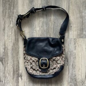 Vintage Y2K 2007 Coach Bleecker Legacy Signature C Buckle Flap Shoulder Bag